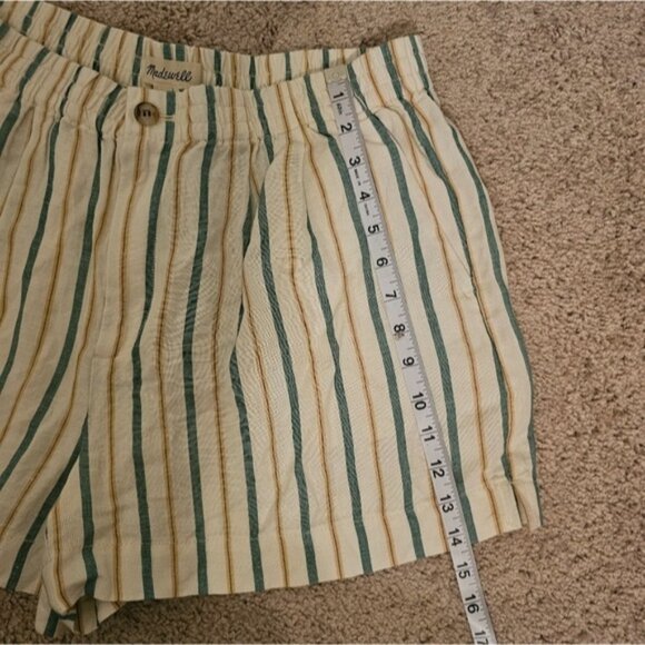 Madewell NWT Linen Viscose Blens Track Shorts in Stripe Size L - Picture 8 of 8